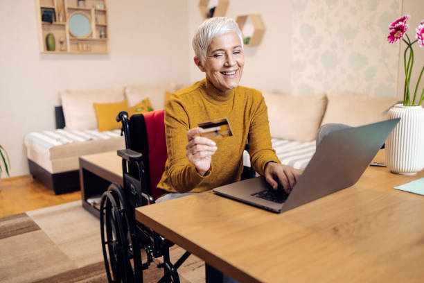 Old Women sitting on wheelchair